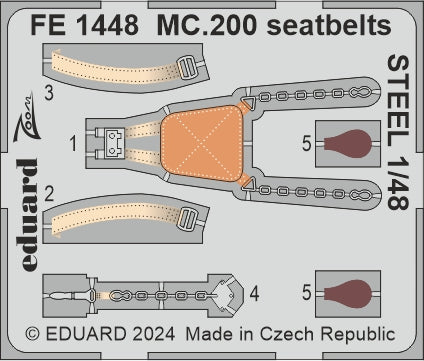 Eduard FE1448 1:48 Macchi MC.200 Saetta seatbelts STEEL
