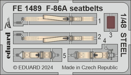 Eduard FE1489 1:48 North-American F-86A Sabre seatbelts STEEL