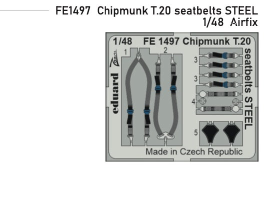 Eduard FE1497 1:48 de Havilland Chipmunk T.20 seatbelts STEEL