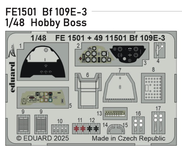 Eduard FE1501 1:48 Messerschmitt Bf-109E-3
