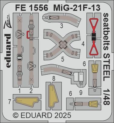 Eduard FE1556 1:48 Mikoyan MiG-21F-13 seatbelts STEEL