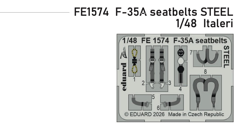 Eduard FE1574 1:48 Lockheed-Martin F-35A seatbelts STEEL