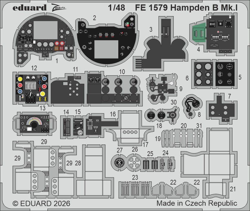 Eduard FE1579 1:48 Handley-Page Hampden B Mk.I