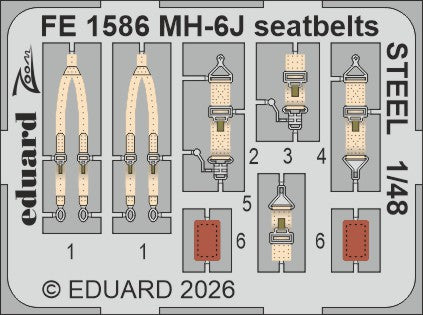 Eduard FE1586 1:48 Boeing MH-6J seatbelts STEEL