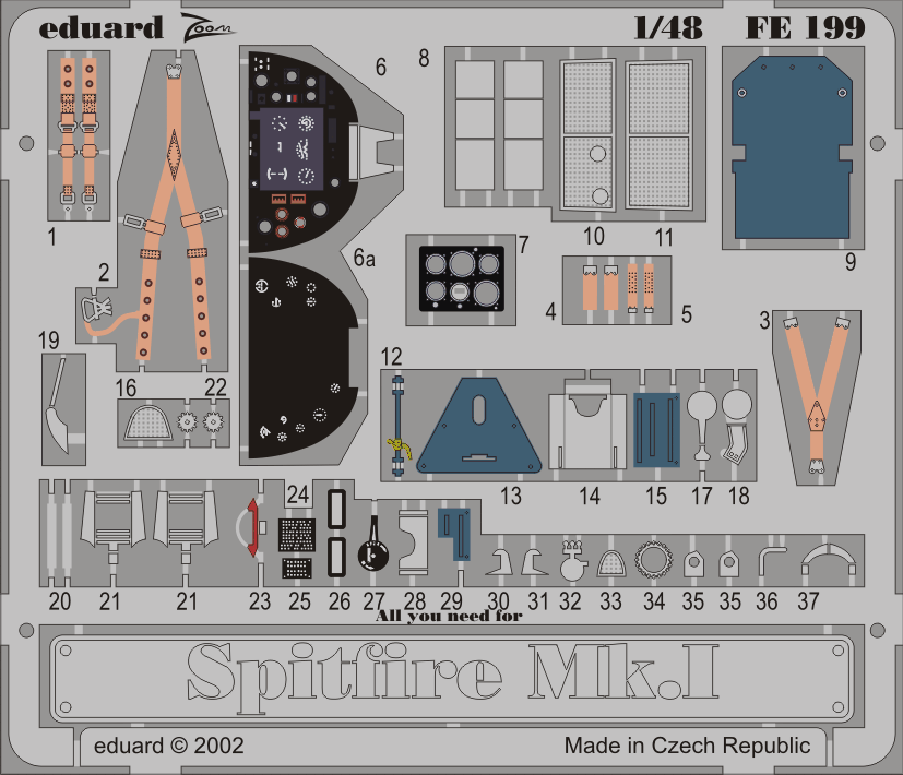 Eduard FE199 1:48 Supermarine Spitfire Mk.I to be used with Tamiya