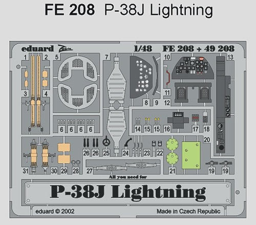 Eduard FE208 1:48 Lockheed P-38J Lightning