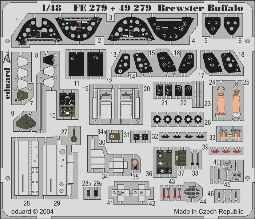 Eduard FE279 1:48 Brewster F2A Buffalo to be used with Tamiya