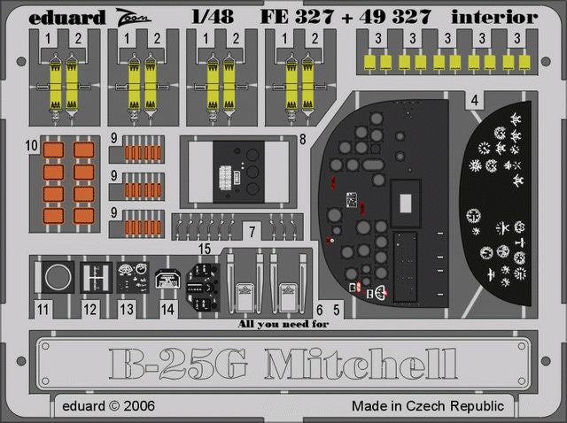 Eduard FE327 1:48 North-American B-25G Mitchell interior