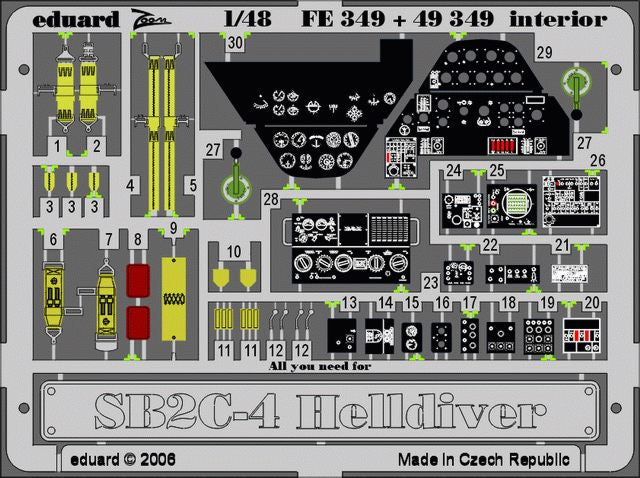 Eduard FE349 1:48 Curtiss SB2C-4 Helldiver interior