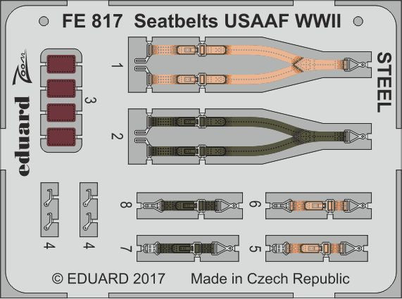 Eduard FE817 1:48 Seatbelts USAAF WWII STEEL