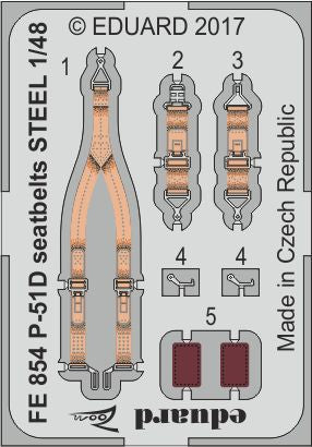 Eduard FE854 1:48 P-51D Mustang seatbelts STEEL to be used with Airfix