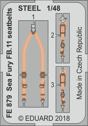 Eduard FE879 1:48 Hawker Sea Fury FB.11 seatbelts STEEL Zoom set