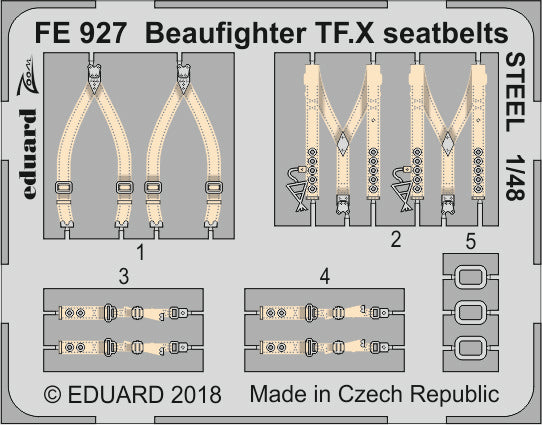Eduard FE927 1:48 Bristol Beaufighter TF.X seatbelts STEEL