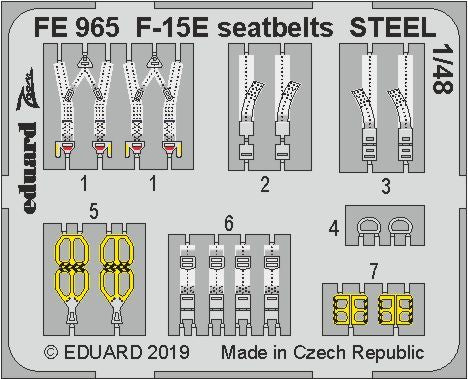 Eduard FE965 1:48 McDonnell F-15E Strike Eagle seatbelts STEEL