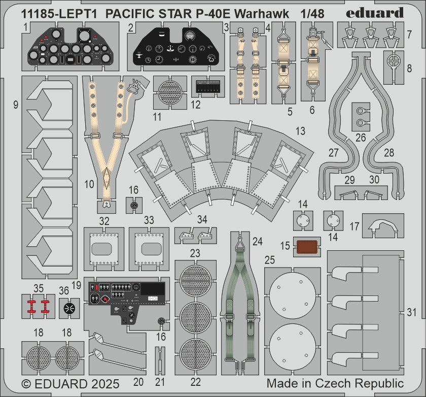 Eduard kits 11185 1:48 PACIFIC STAR Curtiss P-40E Warhawk DUAL COMBO