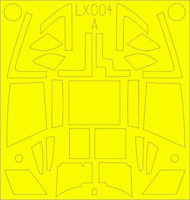 Eduard LX004 1:24 de Havilland Mosquito FB Mk.VI TFace (interior and exterior canopy masks) to be used with Airfix