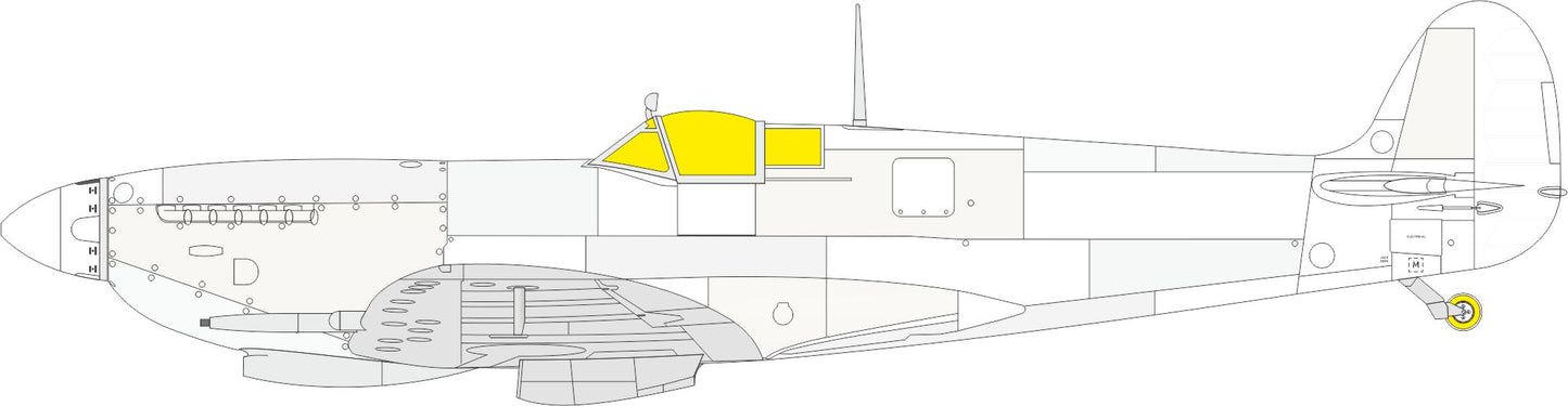 Eduard LX008 1:24 Supermarine Spitfire Mk.IXc TFace (interior and exterior canopy masks) to be used with Airfix
