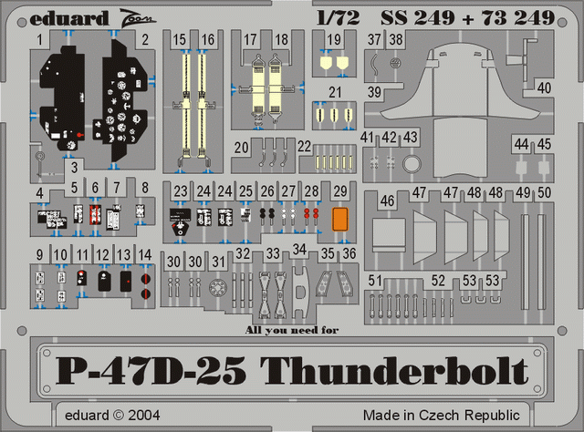 Eduard SS249 1:72 P-47D-25 Thunderbolt to be used with Tamiya