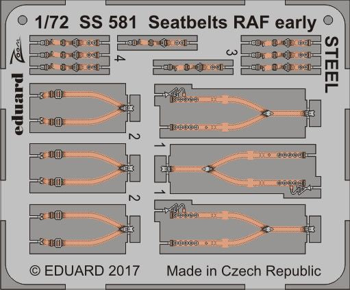 Eduard SS581 1:72 Seatbelts RAF early STEEL