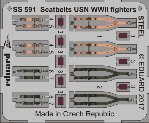 Eduard SS591 1:72 Seatbelts USN WWII fighters STEEL