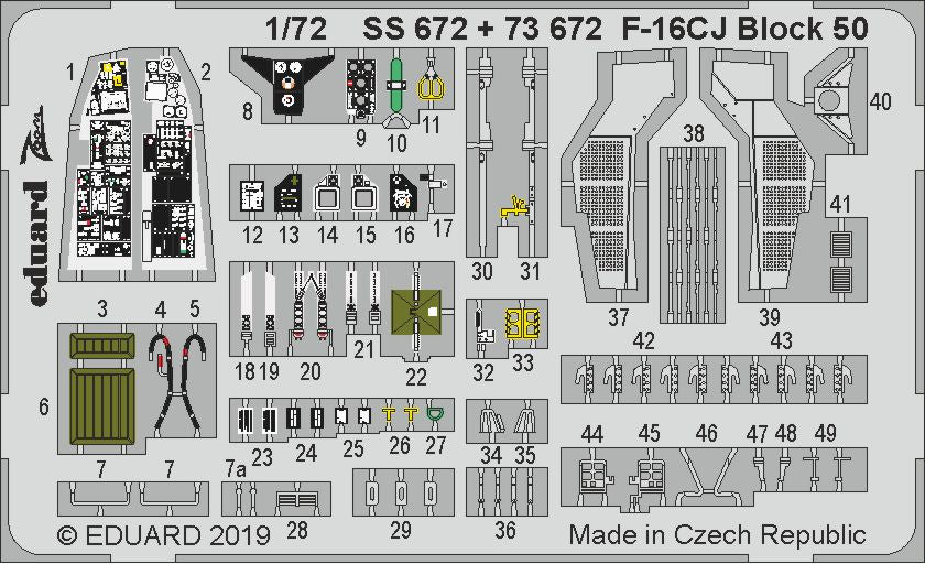 Eduard SS672 1:72 Lockheed-Martin F-16CJ Block 50to be used with Tamiya