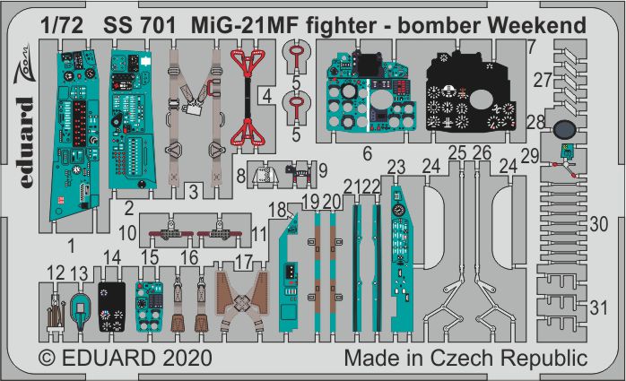 Eduard SS701 1:72 Mikoyan MiG-21MF fighter-bomber Weekend