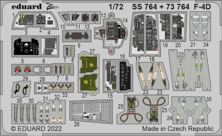 Eduard SS764 1:72 F-4D Phantom to be used with Fine Molds