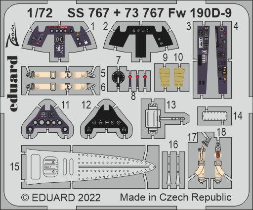 Eduard SS767 1:72 Focke-Wulf Fw-190D-9 be used with IBG