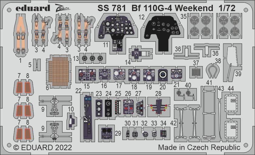 Eduard SS781 1:72 Messerschmitt Bf-110G-4 Weekend to be used with Eduard