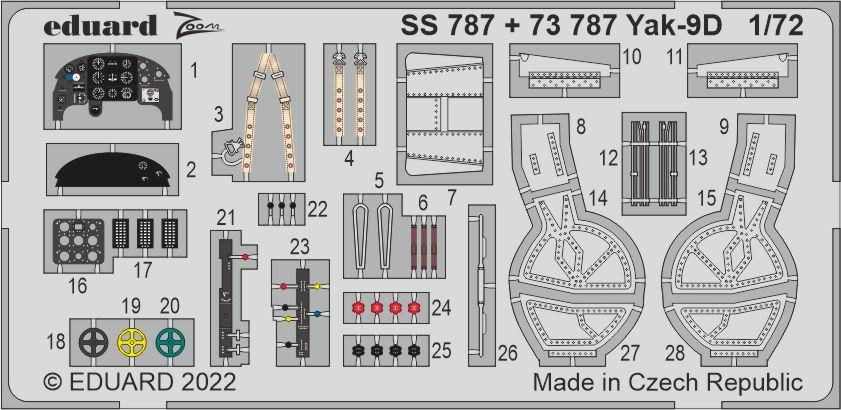 Eduard SS787 1:72 Yakovlev Yak-9D to be used with Zvezda