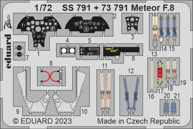 Eduard SS791 1:72 Gloster Meteor F.8 to be used with Airfix