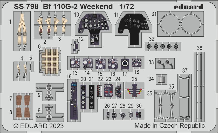Eduard SS798 1:72 Messerschmitt Bf-110G-2 Weekend to be used with Eduard