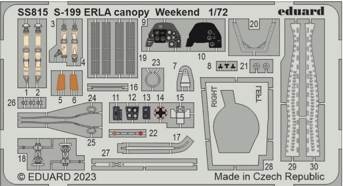 Eduard SS815 1:72 Avia S-199 Erla canopy Weekend