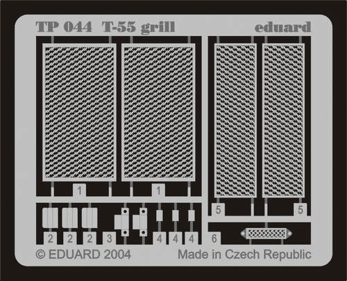 Eduard TP044 1:35 Soviet T-55 grilles to be used with Tamiya