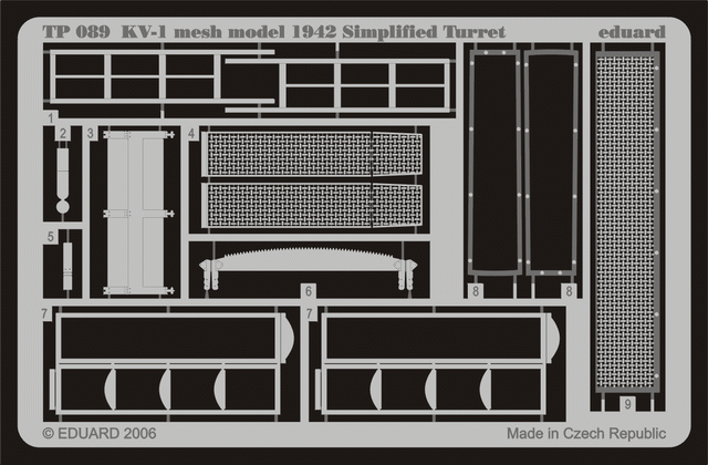 Eduard TP089 1:35 KV-1 mesh Simplified turret to be used with Trumpeter