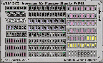 Eduard TP522 1:35 German SS Panzer Ranks uniform insignia WWII