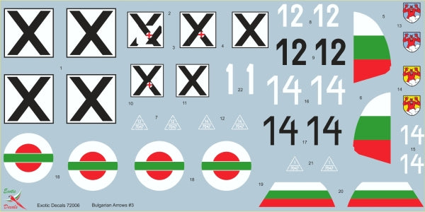Exotic Decals ED48006 1:48 Bulgarian Arrows #3 - Messerschmitt Bf-109E-3a in Bulgarian service - part 3