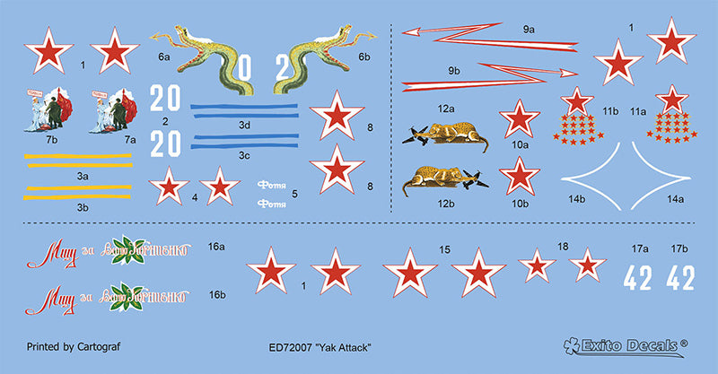 Exito Decals ED72007 1:72 'Yak Attack'