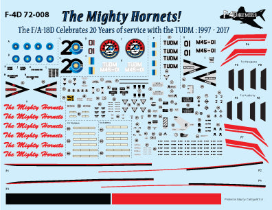 F-4dable Models 72-008 1:72 McDonnell-Douglas F/A-18D Hornet's 20 Years of Service with the Royal Malaysian Air Force (RMAF)