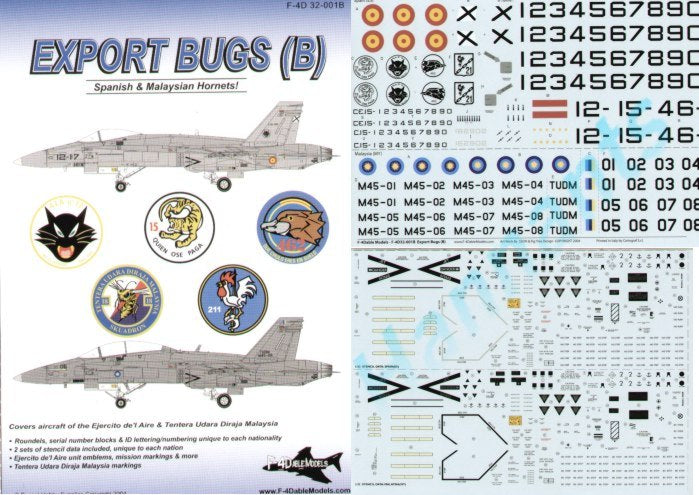F-4dable Models F4D32001B 1:32 Export McDonnell-Douglas F/A-18C F/A-18D Hornets
