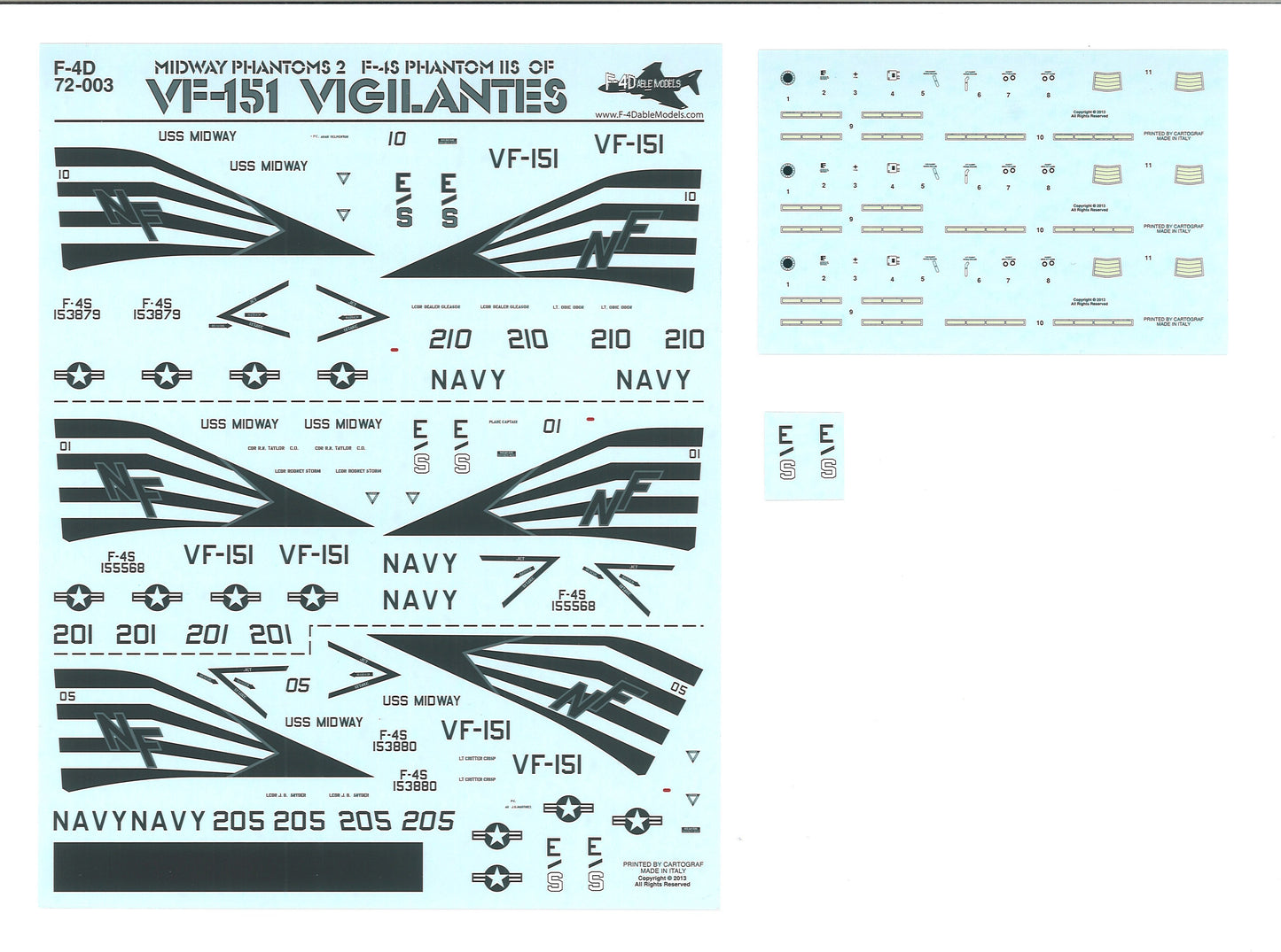 F-4dable Models 72-003 1:72 Midway Phantoms 2 - McDonnell F-4S Phantoms II's of VF-151 'Vigilantes' Part 2