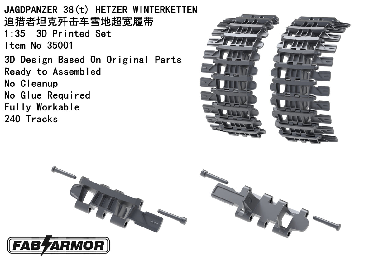 FabScale Studio 35001 1:35 JAGDPANZER 38(t) 'HETZER' WINTERKETTEN