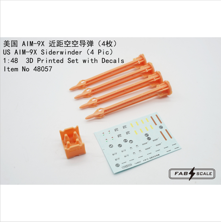 FabScale Studio FA48057 1:48 US AIM-9X Siderwinder 4 Pcs