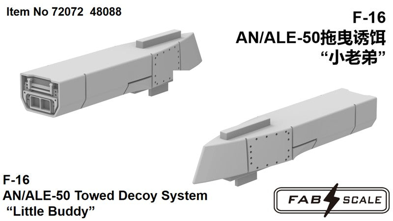FabScale Studio FA72072 1:72 F-16 AN/ALE-50 Towed Decoy System 4pcs