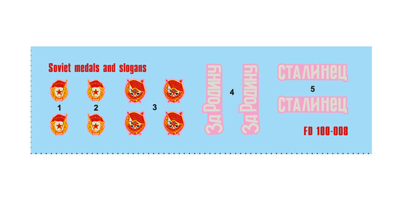 Foxbot Decals FD 100-008 1:100 Soviet Medals and Slogans