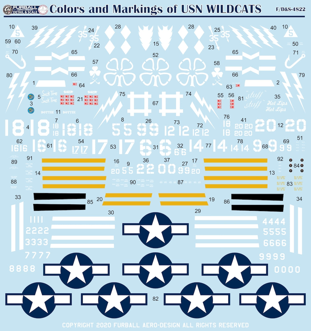 Furball Aero-Design S4822 1:48 'Colors and Markings of US Navy Grumman Wildcats Part 1
