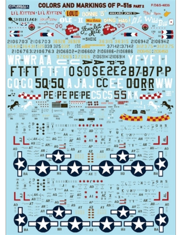 Furball Aero-Design FBDS4835 1:48 Colors & Marking of North-American P-51s Part II