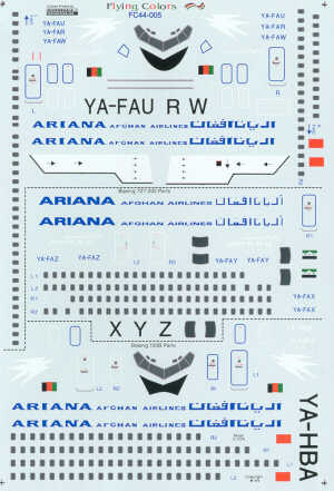 Flying Colors FC44005 1:144 Boeing 727-100/-200 ARIANA AFGHAN YA-FAU etc
