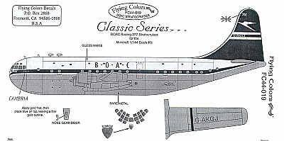 Flying Colors FC44019 1:144 Boeing 377 Stratocruiser BOAC, final scheme Blue tail, all registration