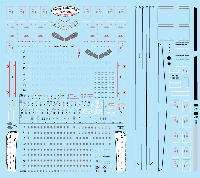 Flying Colors FC44056 1:144 Boeing 777 Detail Sheet